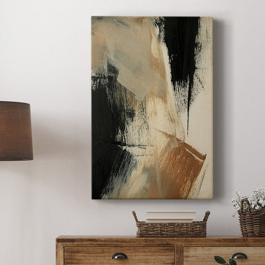 Abstract Oil Painting with Earthy Tones and Modern Brushstrokes for Home Decor