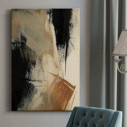 Abstract Oil Painting with Earthy Tones and Modern Brushstrokes for Home Decor