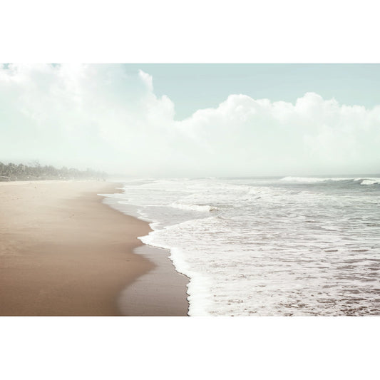 Serene Beachscape: Tranquil Waves and Soft Sands Oil Painting