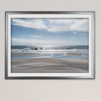 Serene Ocean Waves at Sunset - Tranquil Beach Oil Painting for Coastal Decor