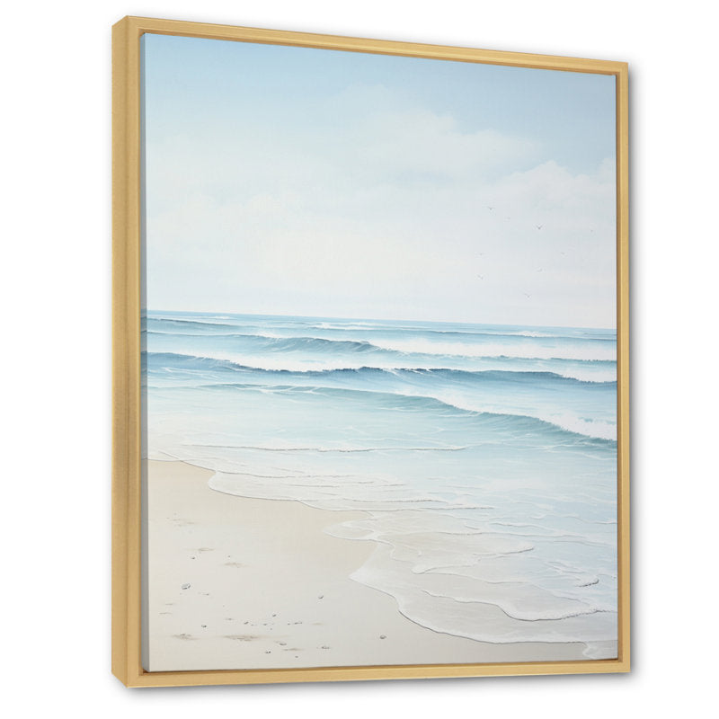 Serene Beach Landscape with Tranquil Waters and Gentle Ocean Waves