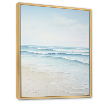 Serene Beach Landscape with Tranquil Waters and Gentle Ocean Waves