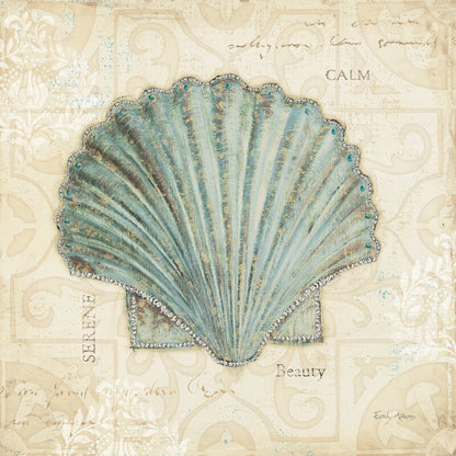 Serene Coastal Shell Art Print - Elegant Beach Treasures