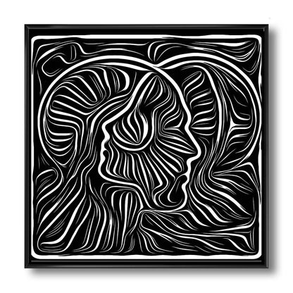 Abstract Black and White Awareness Portrait for Modern Home Decor