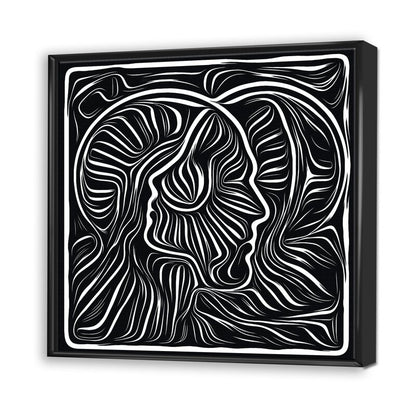 Abstract Black and White Awareness Portrait for Modern Home Decor