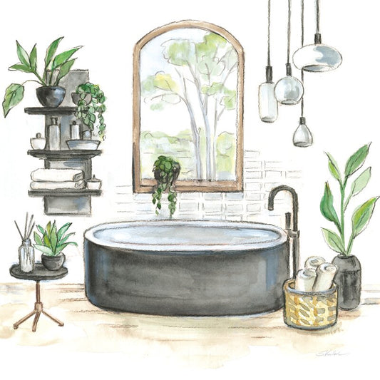 Stylish Black Bathtub Art for Modern Bathroom Decor