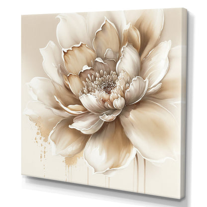 Elegant Beige Floral Oil Painting for Modern Home Decor