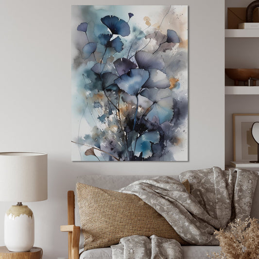 Serene Blue Floral Bouquet - Elegant Oil Painting for Home Decor