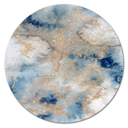 Blue and Gold Abstract Marble Clouds Art for Elegant Home Decor