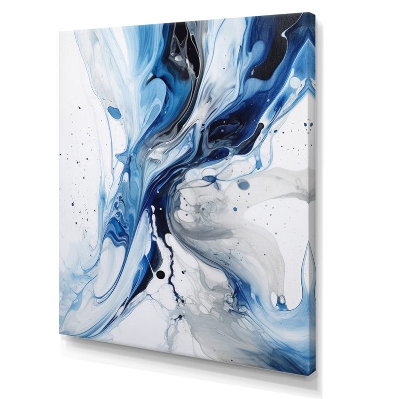 Ethereal Blue and Gray Abstract Oil Painting for Modern Home Decor