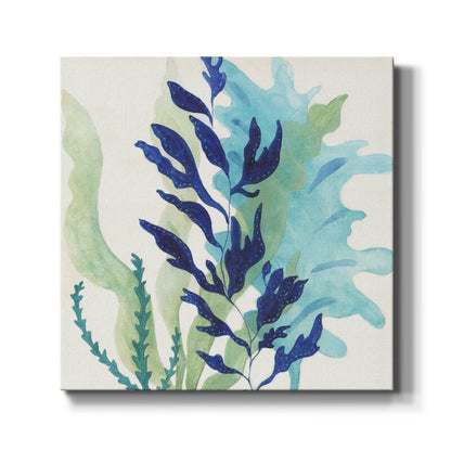 Vibrant Blue Coral Seascape Oil Painting for Coastal Home Decor