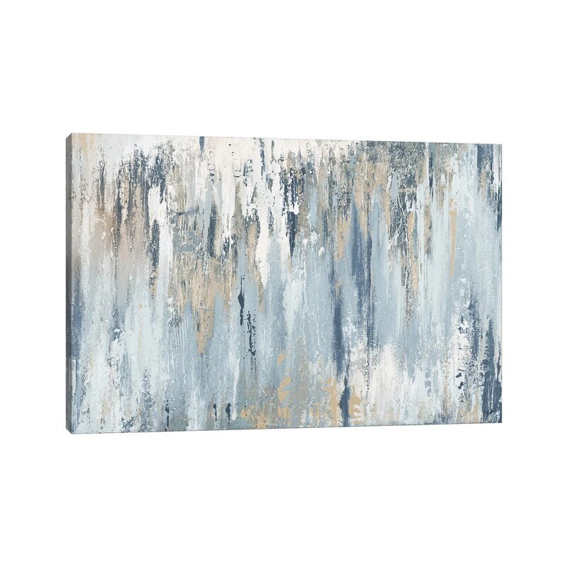 Serene Blue Abstract Oil Painting for Modern Home Decor