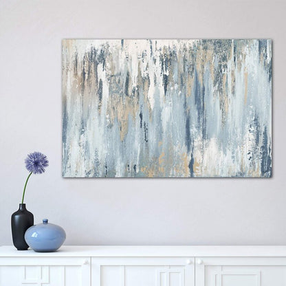 Serene Blue Abstract Oil Painting for Modern Home Decor