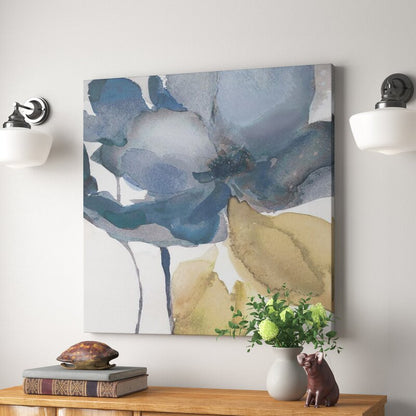 Elegant Blue Floral Oil Painting