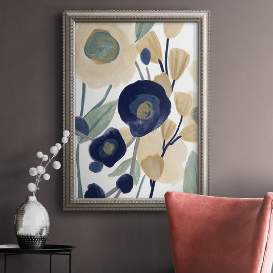 Elegant Blue Poppy Floral Canvas Art for Modern Home Decor