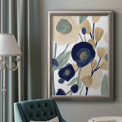 Elegant Blue Poppy Floral Canvas Art for Modern Home Decor