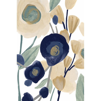 Blue Poppy Floral Abstract Art Print