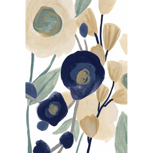 Blue Poppy Floral Abstract Art Print
