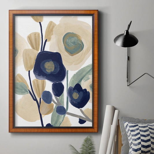 Floral Serenity: Abstract Blue Poppy Oil Painting for Elegant Home Decor