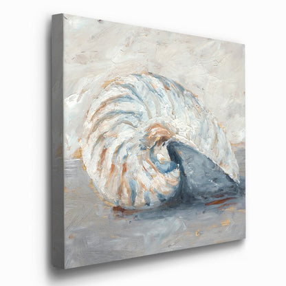 Elegant Nautilus Shell Oil Painting for Coastal Home Décor