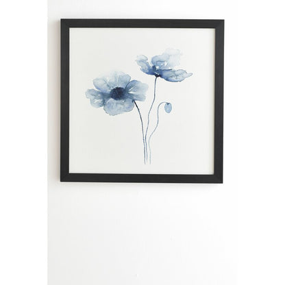 Elegant Blue Poppy Floral Oil Painting for Home Decor
