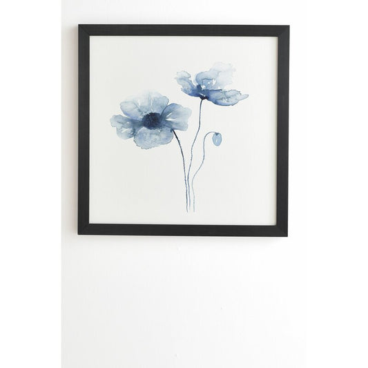 Elegant Blue Poppy Floral Oil Painting for Home Decor
