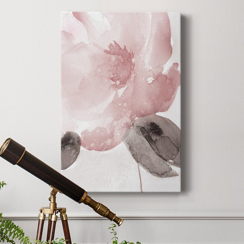 Elegant Blush Floral Oil Painting for Modern Home Decor