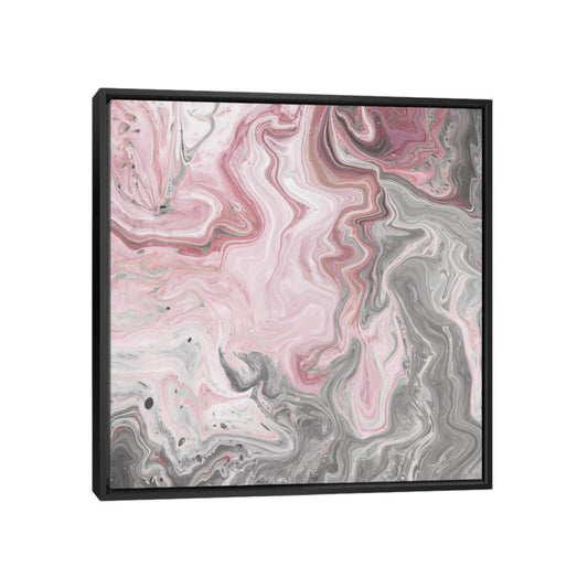 Elegant Abstract Oil Painting in Soft Blush and Gray Hues for Modern D√©cor
