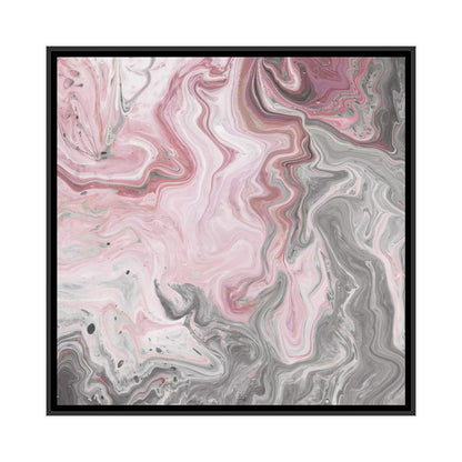 Elegant Abstract Oil Painting in Soft Blush and Gray Hues for Modern D√©cor