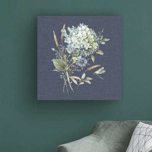Elegant Blue Floral Oil Painting