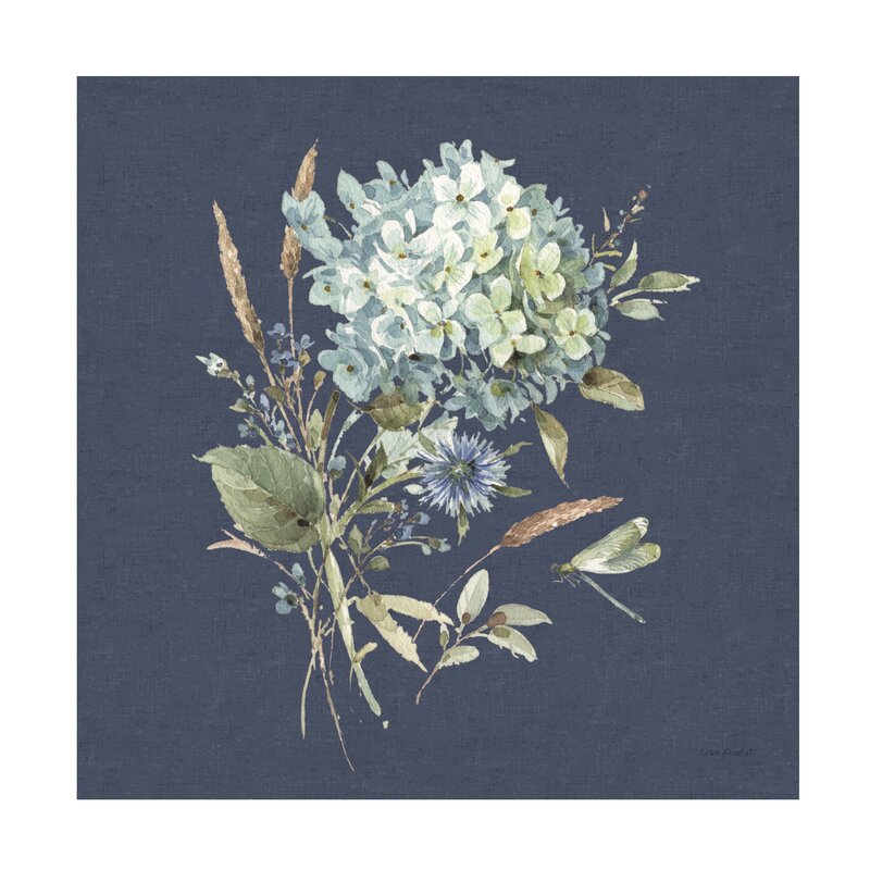 Elegant Blue Floral Oil Painting