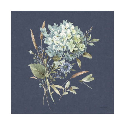 Elegant Blue Floral Oil Painting