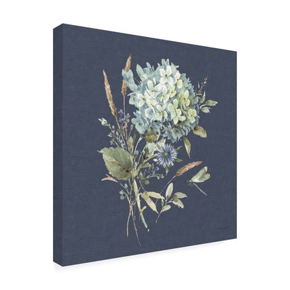 Elegant Blue Floral Oil Painting