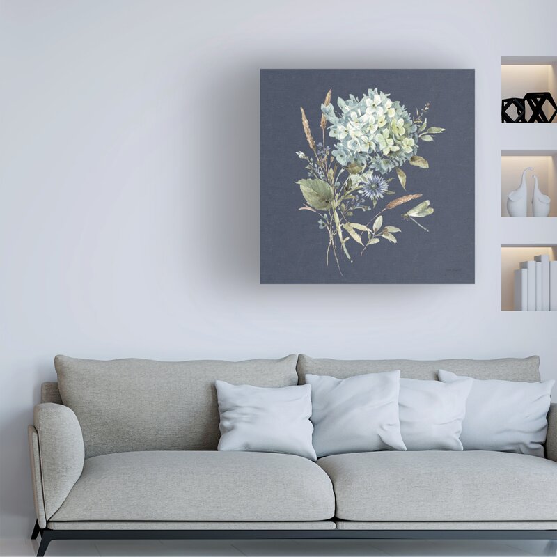 Elegant Blue Floral Oil Painting