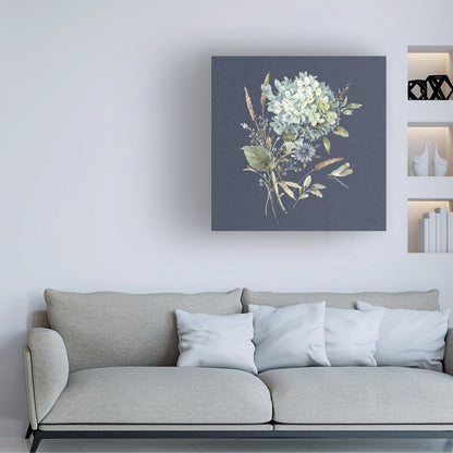 Elegant Blue Floral Oil Painting
