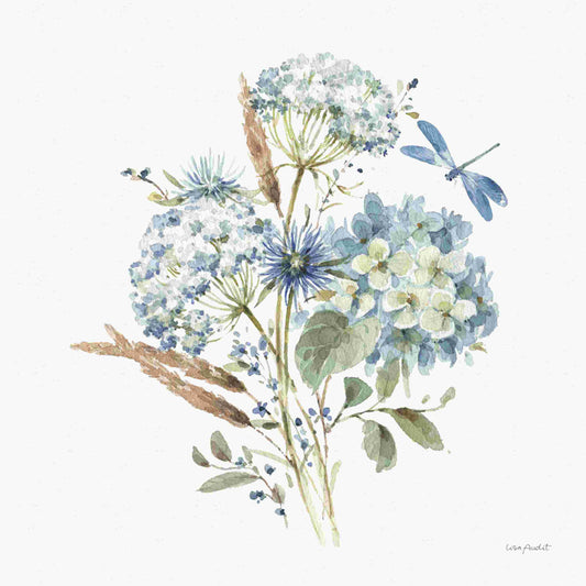 Stunning Blue Floral Oil Painting