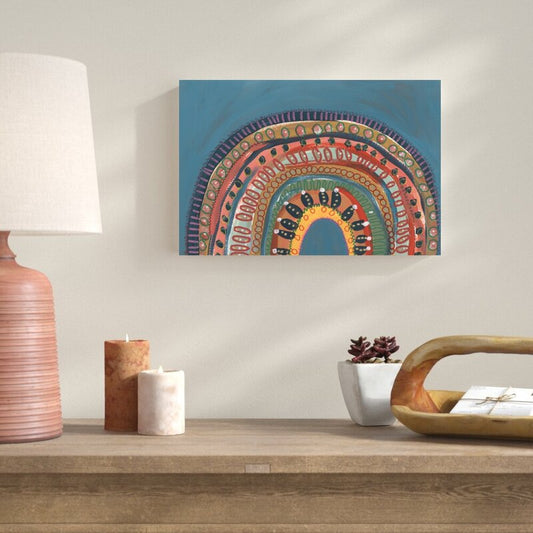 Boho Rainbow Wall Art - Colorful Abstract Painting for Modern Home Décor