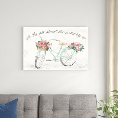 Floral Bicycle Journey Art Print for Boho Home Decor