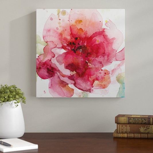 Vibrant Floral Oil Painting in Red and Pink Hues