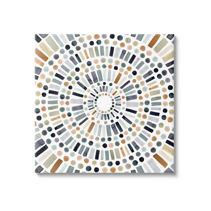 Rustic Abstract Circle Pattern Oil Painting for Modern Decor