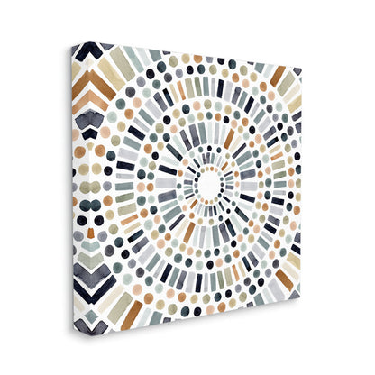 Rustic Abstract Circle Pattern Oil Painting for Modern Decor