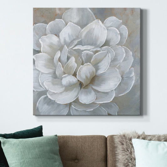 Elegant White Flower Oil Painting for Contemporary Home Decor