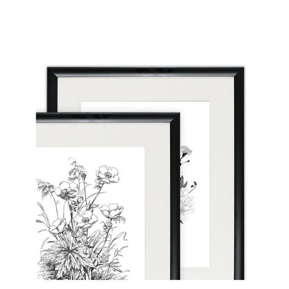 Elegant Black and White Botanical Oil Painting Set for Modern Home Decor