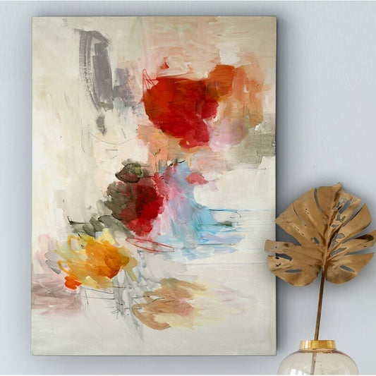 Vibrant Abstract Oil Painting with Bold Colors for Modern Decor