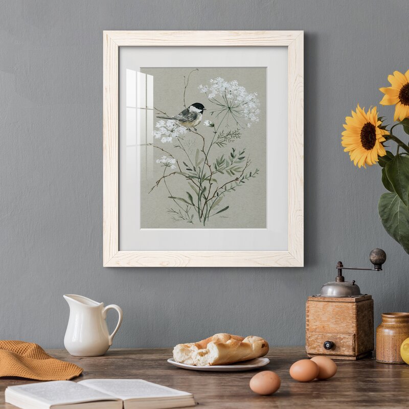 Graceful Bird Nestled Among Blossoming Flowers Oil Painting