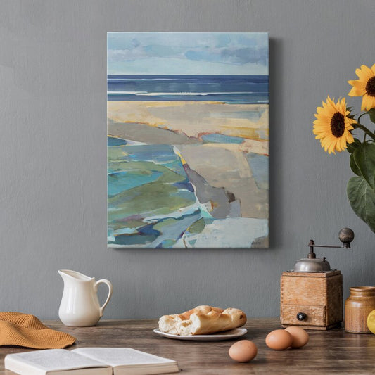 Tranquil Coastal Landscape Oil Painting for Serene Home Decor