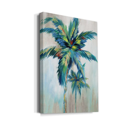 Vibrant Tropical Palm Trees Oil Painting for Coastal Home Decor