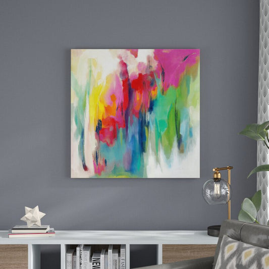 Vibrant Abstract Rainbow Painting for Brightening Your Home Decor