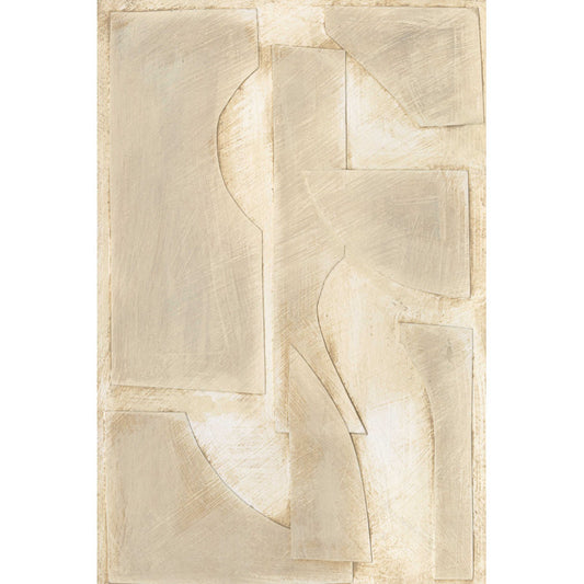 Elegant Buff Abstract Shapes Art for Modern Home Décor