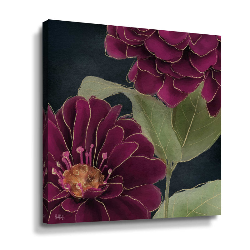 Vibrant Burgundy Floral Oil Painting for Elegant Home Decor